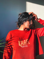 Load image into Gallery viewer, Never Kaafi Coffee Cropped Sweatshirt
