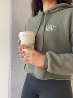 Load image into Gallery viewer, Never Kaafi Coffee Cropped Hoodie
